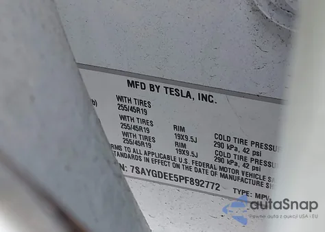 2023 Tesla Model Y Awd/Long Range Dual Motor All-Wheel Drive из США, поврежденный, VIN 7SAYGDEE5PF892772